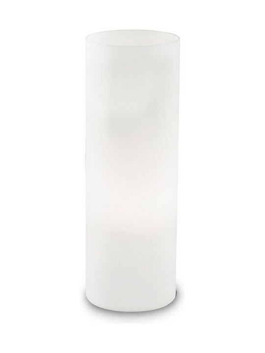 Ideal Lux Γυάλινο Πορτατίφ για Ντουί E27 με Λευκό Καπέλο και Βάση