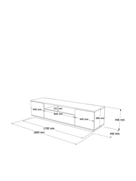TV Stand White M180xD45xH45cm