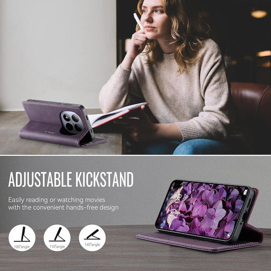 Caseme Retro Book Δερματίνης Μωβ (Redmi Note 15 Pro 5G)