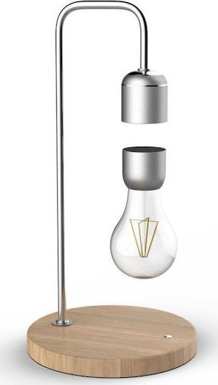 Allocacoc Levitating Light Bulb Ξύλινο Πορτατίφ LED με Ασημί Βάση