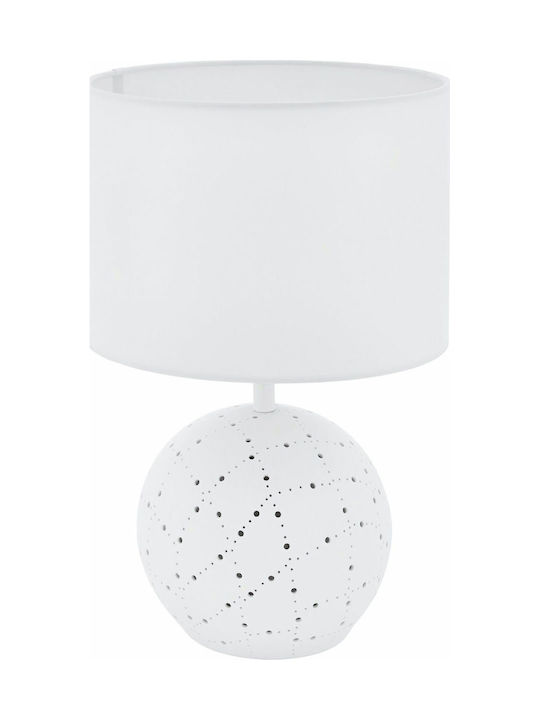 Eglo Montalbano Ceramic Table Lamp for Socket E14 with White Shade and Base