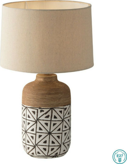 Fan Europe Vietri Ceramică Lampă de masă pentru Soclu E27 LED cu Abajur Bej și Bază Multicolor