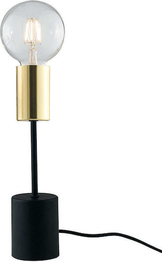 Fan Europe Axon Metal Table Lamp for Socket E27 with Transparent Shade and Black Base