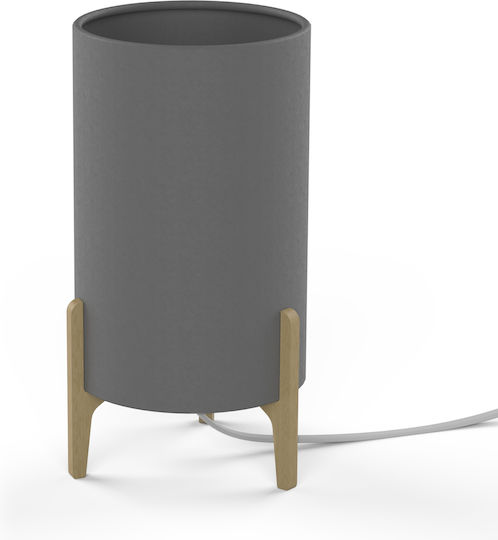 Nowodvorski Rocket Grey Holz Tischlampe für Fassung E27 mit Gray Schirm und Braun Basis