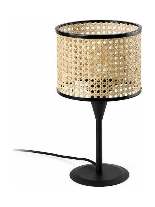 Faro Barcelona Mambo Metal Vintage Table Lamp for Socket E27 LED with Brown Shade and Black Base