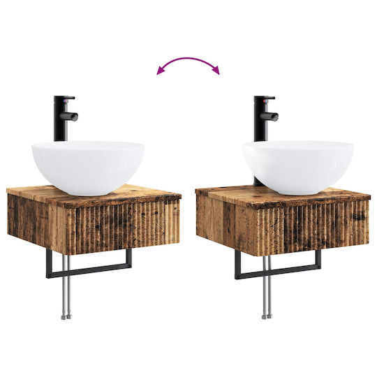 vidaXL Bathroom Vanity Unit with Sink M40xL41xH40.5cm Brown