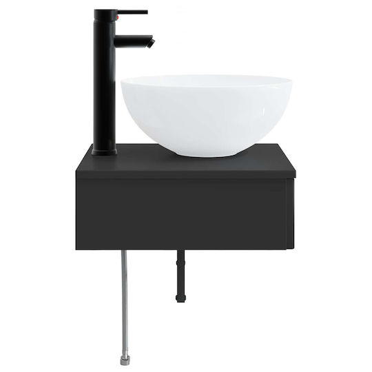 vidaXL Плот за Баня със Смесител 40x41x40.5 см Черен