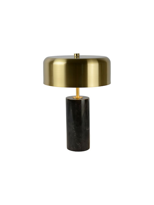 Lucide Lightning Mirasol Ceramic Table Lamp for Socket G9 with Gold Shade and Black Base