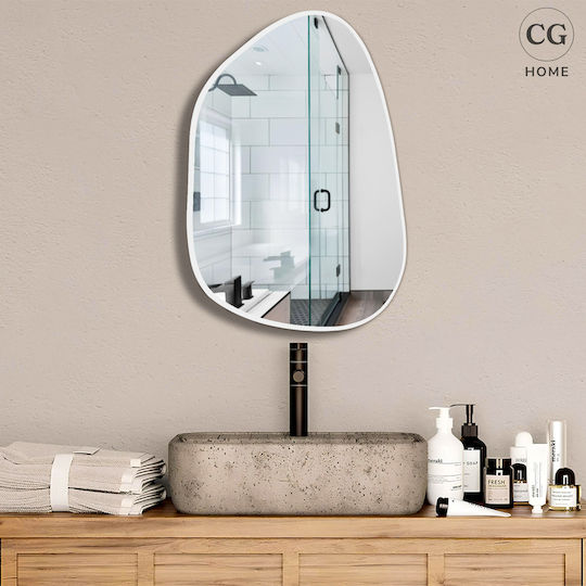 SteweHome STE-021199-P21199 Καθρέπτης Ασύμμετρος Λευκός 75x55cm SteweHome STE-021199-P21199 Καθρέπτης Ασύμμετρος Λευκός 75x55cm
