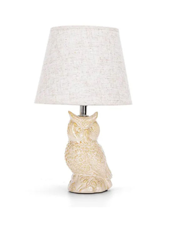Aigostar Ceramic Table Lamp for Socket E14 with Beige Shade and Base