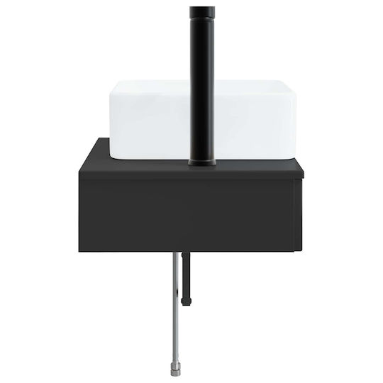 vidaXL Плот с Мивка М53xД35xВ39см Черен