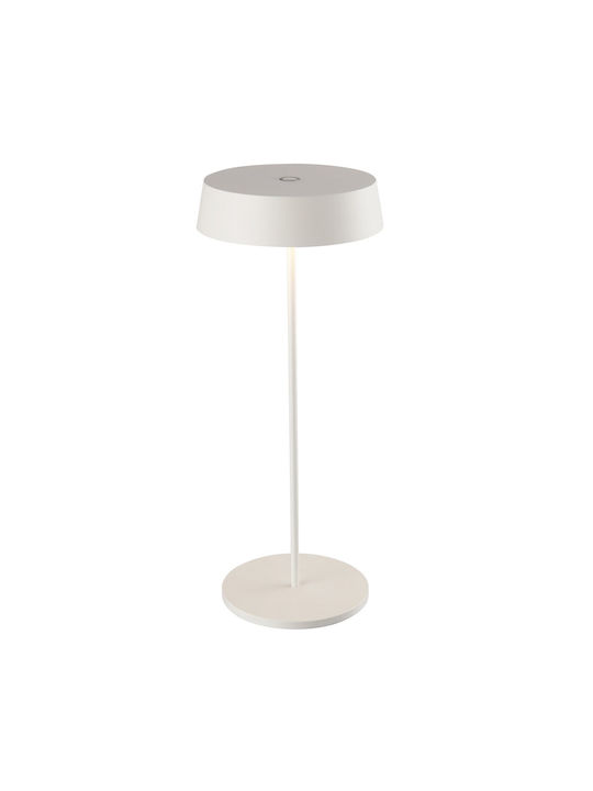 VK Lighting Πορτατίφ LED με Λευκό Καπέλο και Βάση