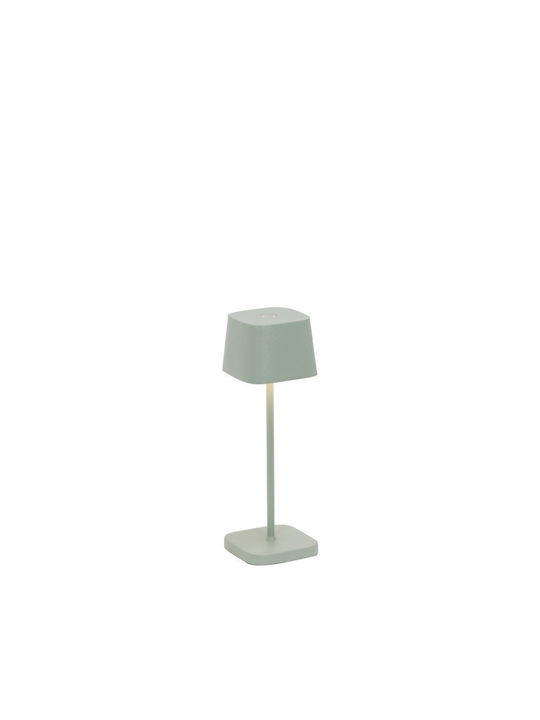 Zafferano Tischlampe LED mit Grün Schirm und Basis