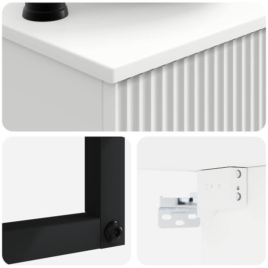 vidaXL Vanity Unit with Sink M53xD35xH39cm White