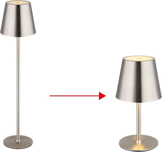 Globo Lighting Πορτατίφ LED με Ασημί Καπέλο και Βάση