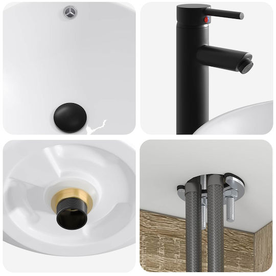 vidaXL Vanity Unit with Sink M39xD35xH63cm Brown
