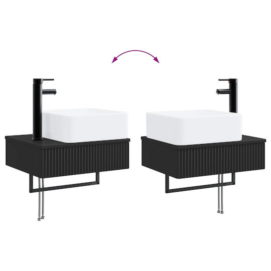 vidaXL Badezimmer Waschtisch-Einheit M50xB41xH39cm Schwarz