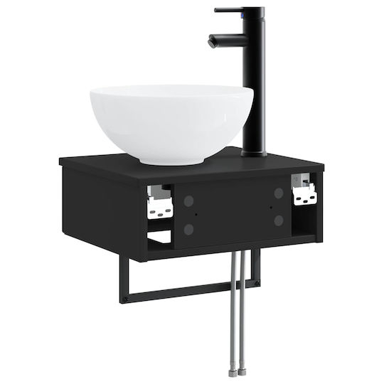 vidaXL Плот Със Смесител 40x35x39см Черен