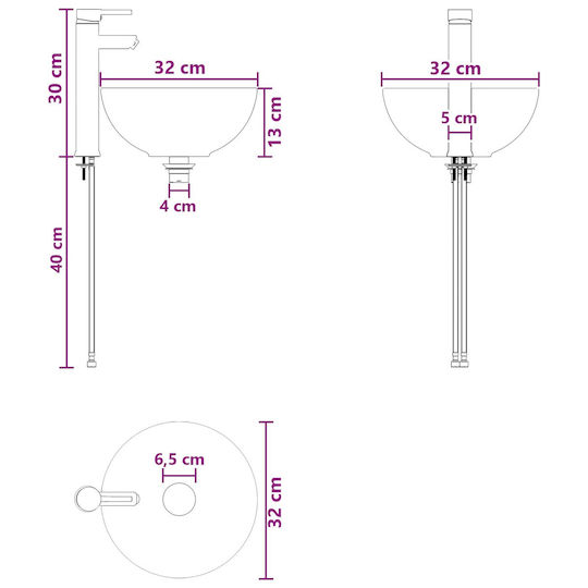 vidaXL Плот Със Смесител 40x35x39см Черен