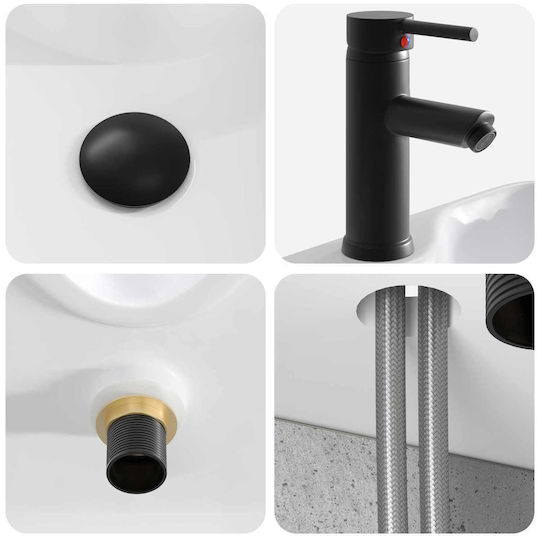 vidaXL Badezimmer Waschtisch-Einheit M39xB41xH62.5cm Grau
