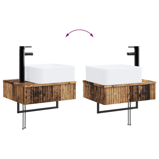 vidaXL Bathroom Vanity Unit with Sink L53xW35xH39cm Brown