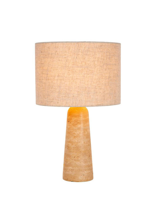Lucide Lightning Nimue Table Lamp for Socket E27 with Beige Shade and Base