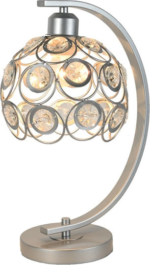 Agora Lighting Metallisches Tischlampen Für E27 Mit Silbernem Hut Und Basis