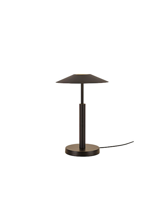 Inlight Lămpi De Masă Metalice Led Încorporat Cu Pălărie Neagră Și Bază