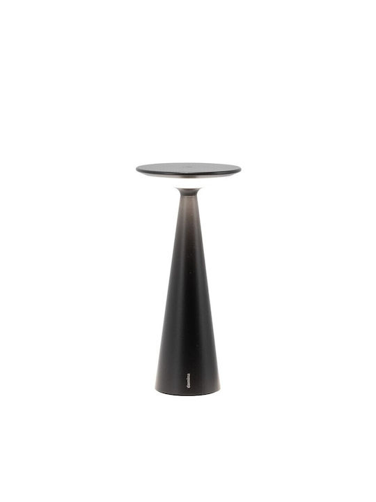 Zafferano Metal Table Lamp LED with White Shade and Base