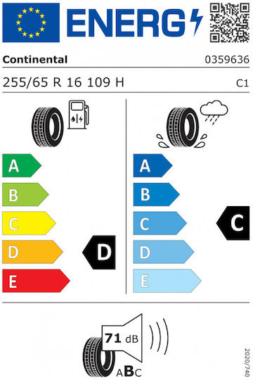 Continental Cross Contact H 255/65R16 109T FR Лятна Автомобилна Гума за 4x4 / SUV Автомобил