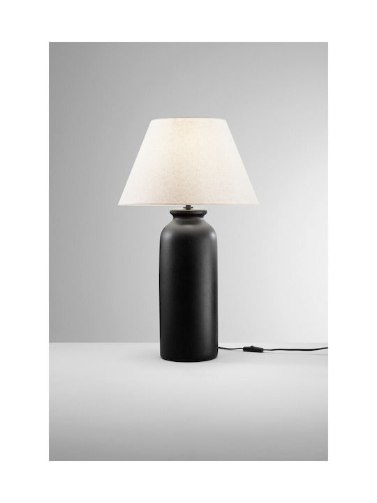 Fan Europe Madiba Ceramic Table Lamp with White Shade and Brown Base