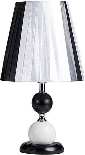 Avizar E27 Base Led Table Lamp Dimmer Fabric Lampshade Black White