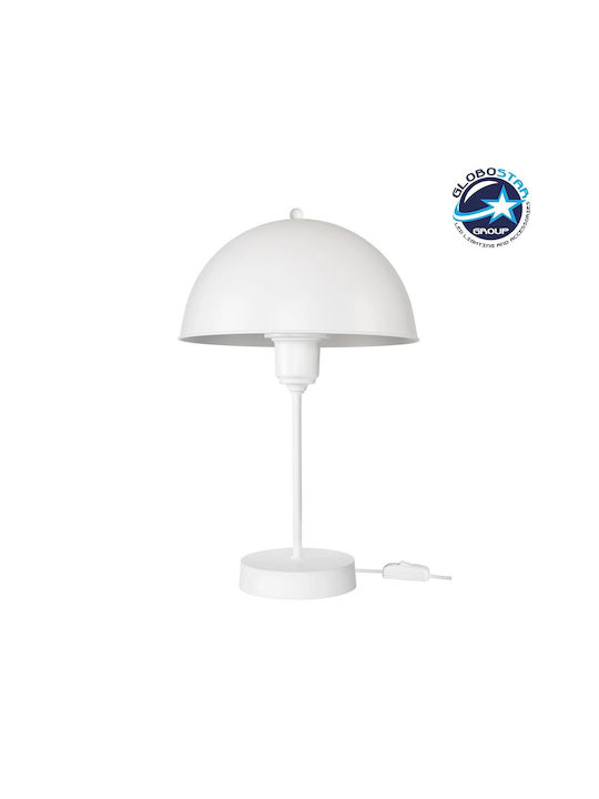 GloboStar GAZETA Plastic Vintage Table Lamp for Socket E27 with White Shade and Base