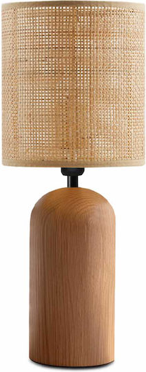 Megapap Cora Table Lamp for E14 Socket with Beige Shade and Brown Base