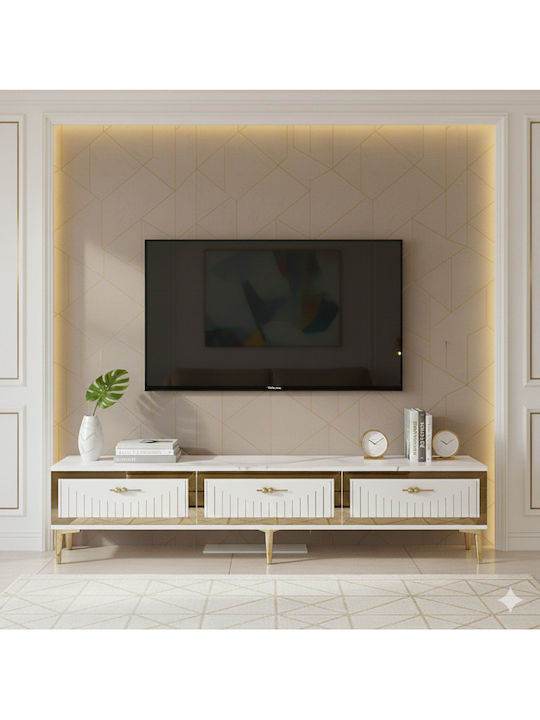 Έπιπλο Τηλεόρασης Χρυσό Μ180xΠ30xΥ41cm