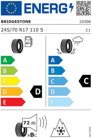 Dueler A/T 001 245/70R17 110S * All-Terrain M+S 3PMSF Λάστιχο 4 Εποχών για 4x4 / SUV Αυτοκίνητο