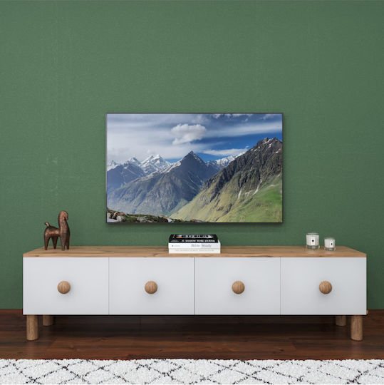 TV-Ständer Bodenstehend Weiß 180x30x15cm TV-Ständer Bodenstehend Weiß 180x30x15cm