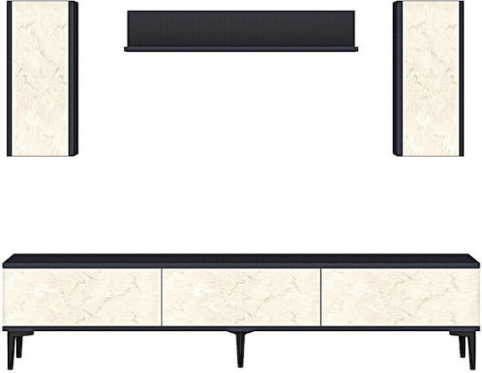 Έπιπλο TV Επιδαπέδιο Λευκή 180x30x41εκ. Έπιπλο TV Επιδαπέδιο Λευκή 180x30x41εκ.