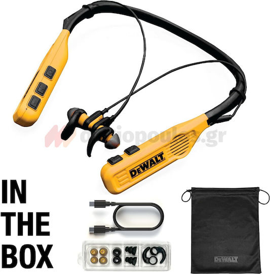 DEWALT 190 2093 DWG Pro Max In-ear Bluetooth Handsfree Ακουστικά με Αντοχή στον Ιδρώτα Μαύρα