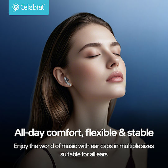 Celebrat W72 In-ear Bluetooth Handsfree Earphones with Charging Case Black