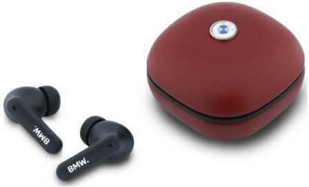 BMW Leder Metall Logo In-Ear Bluetooth Kopfhörer Mit Ladekoffer Rote
