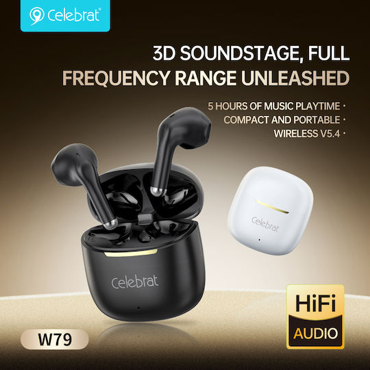 Celebrat W79 Earbud Bluetooth Handsfree Headphones with Charging Case Black