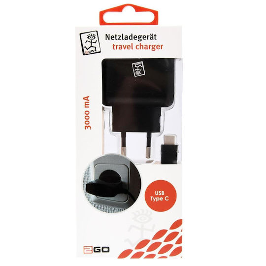 2GO Încărcător Cu Cablu Integrat 12W Negru (795732)
