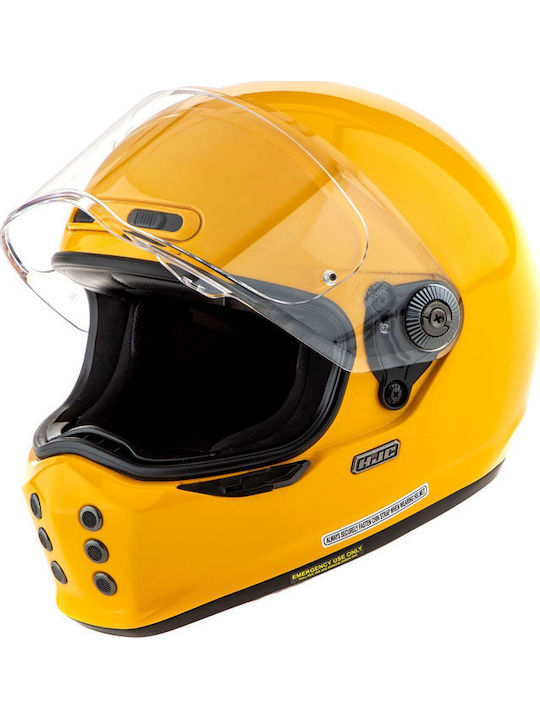 HJC V10 Deep Yellow Motorcycle Helmet Full Face ECE 22.06 1380gr