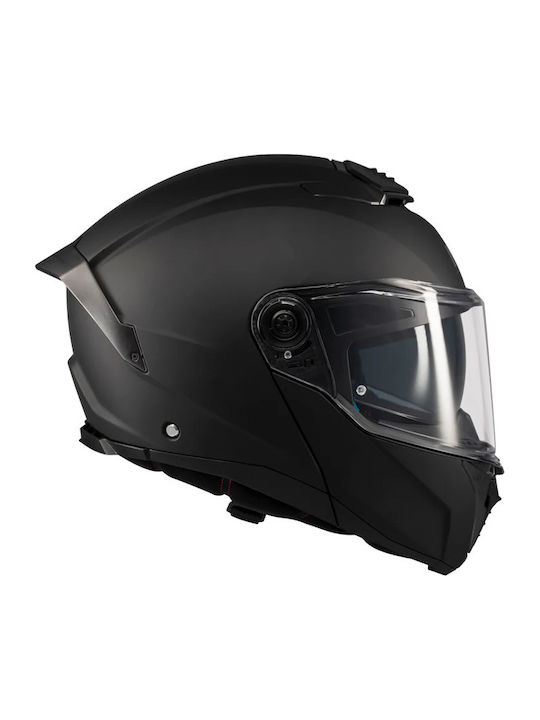 MT Atom 2 Pure A1 Schwarzes Matt Motorradhelm Flip-Up DOT / ECE 22.06 Gewicht (+/-50 gr) mit Sunvisor