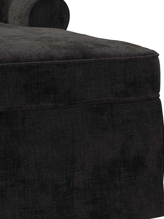 vidaXL Liegestuhl Stoff Schwarz 157x91x91cm 42022959