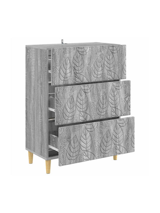 Bedroom Chest of Drawers Wooden Gray 66x34.5x90cm