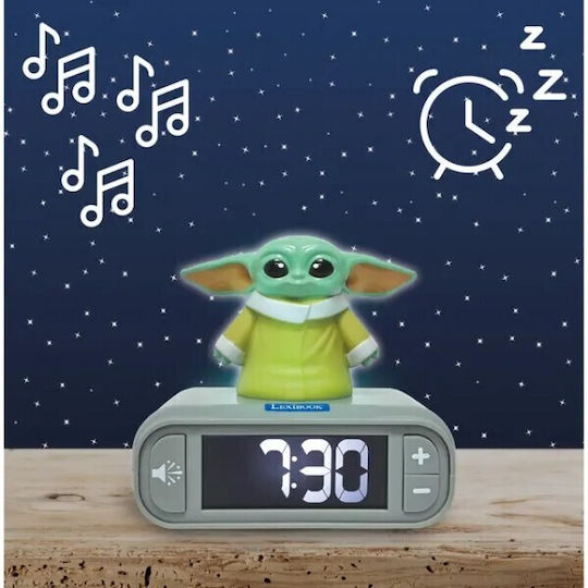 Lexibook Disney Star Wars Digital Alarm Clock Grogu 3D Night Light Figure Sound Effects 25.rl800sw