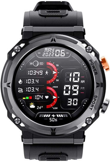 Veltori VT130-1 Smartwatch Mit Herzfrequenzsensoren Schwarz