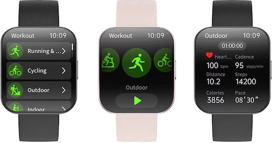 U17 Aluminium 40mm Smartwatch με Παλμογράφο (Ροζ Χρυσό)